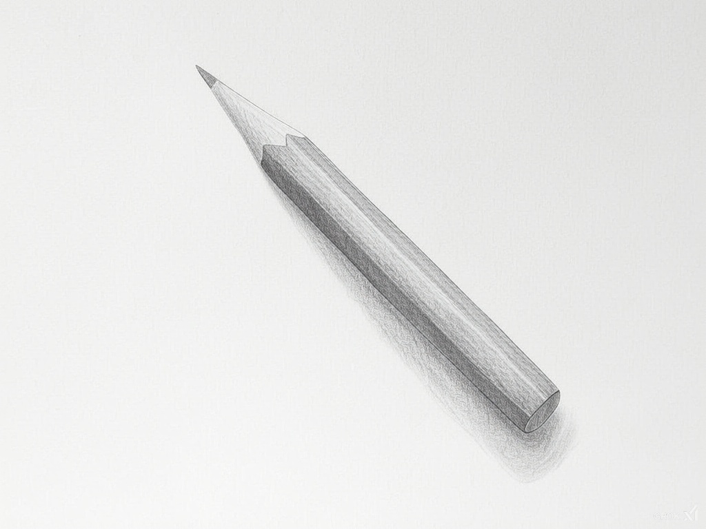 pencil drawn by a pencil